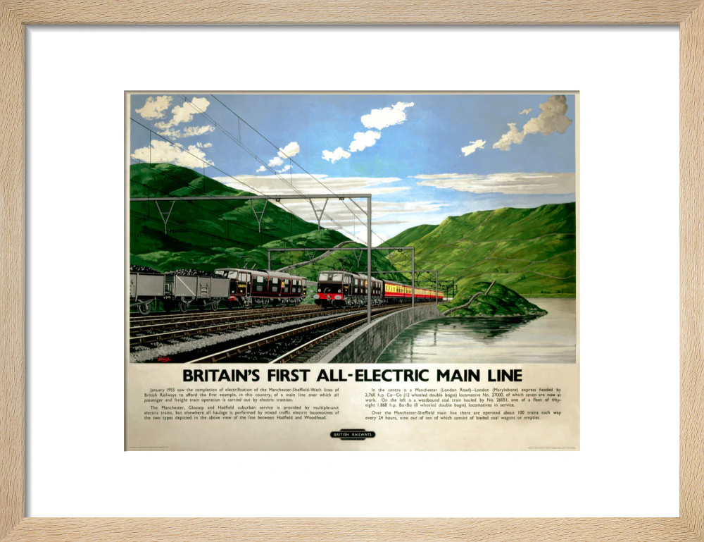 'Britain's First All-Electric Main Line', BR poster, 1955. - Image 77