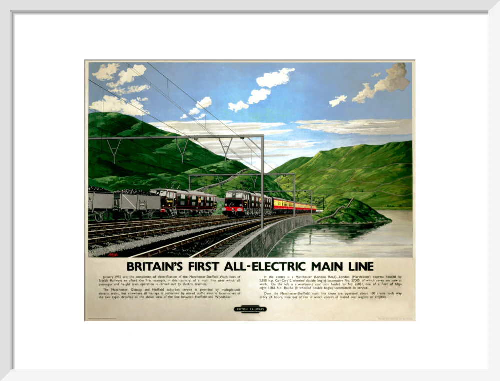 'Britain's First All-Electric Main Line', BR poster, 1955. - Image 80