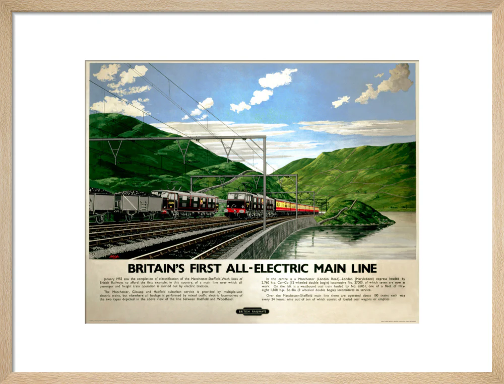 'Britain's First All-Electric Main Line', BR poster, 1955. - Image 82