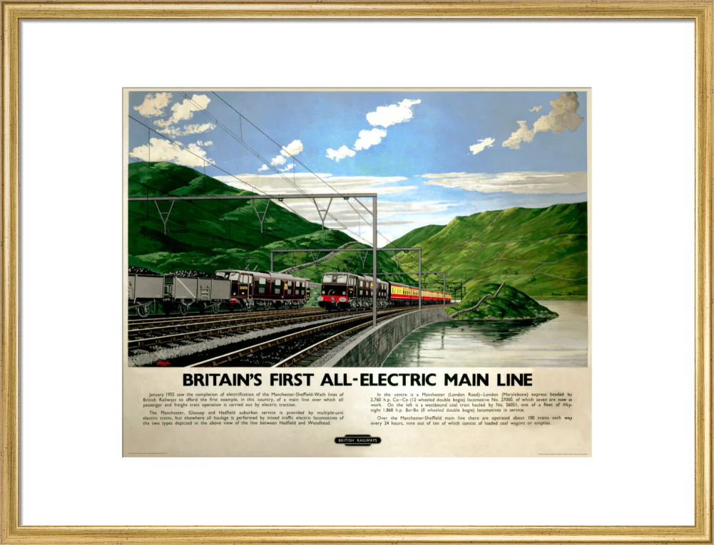 'Britain's First All-Electric Main Line', BR poster, 1955. - Image 86