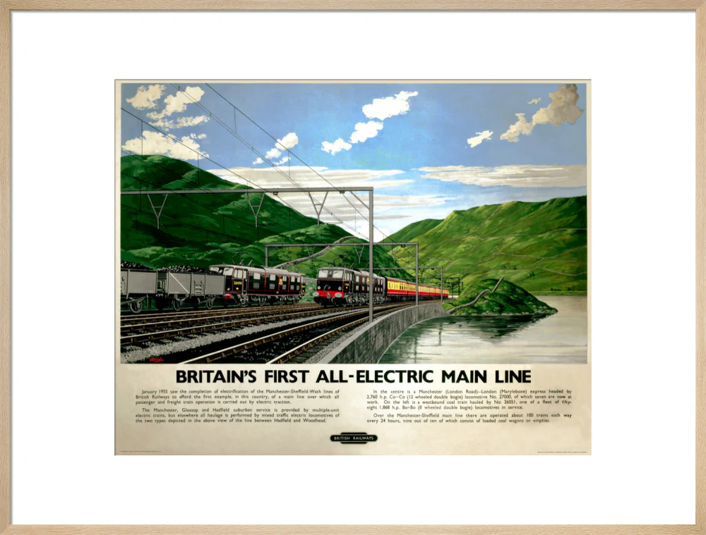 'Britain's First All-Electric Main Line', BR poster, 1955. - Image 92