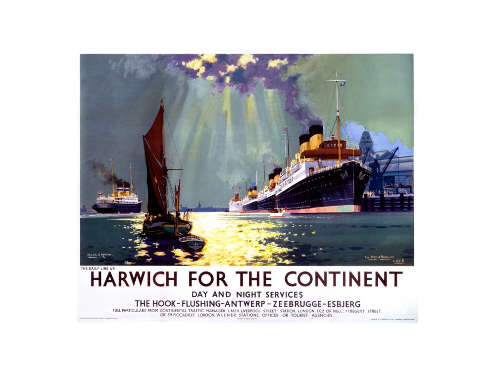 'Harwich for the Continent', LNER poster, 1940. - Image 12