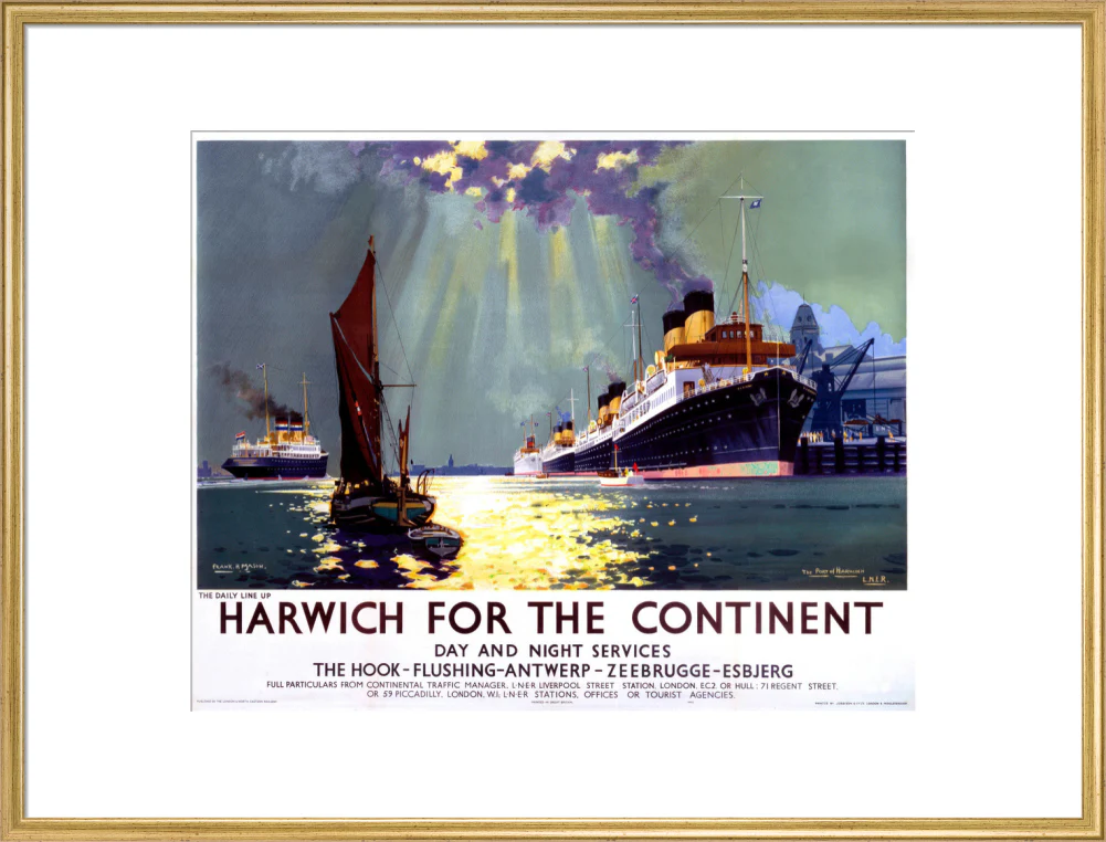 'Harwich for the Continent', LNER poster, 1940. - Image 25