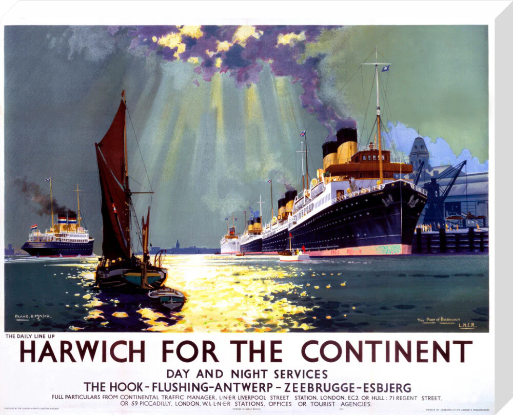 'Harwich for the Continent', LNER poster, 1940. - Image 33