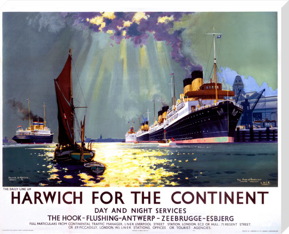 'Harwich for the Continent', LNER poster, 1940. - Image 34