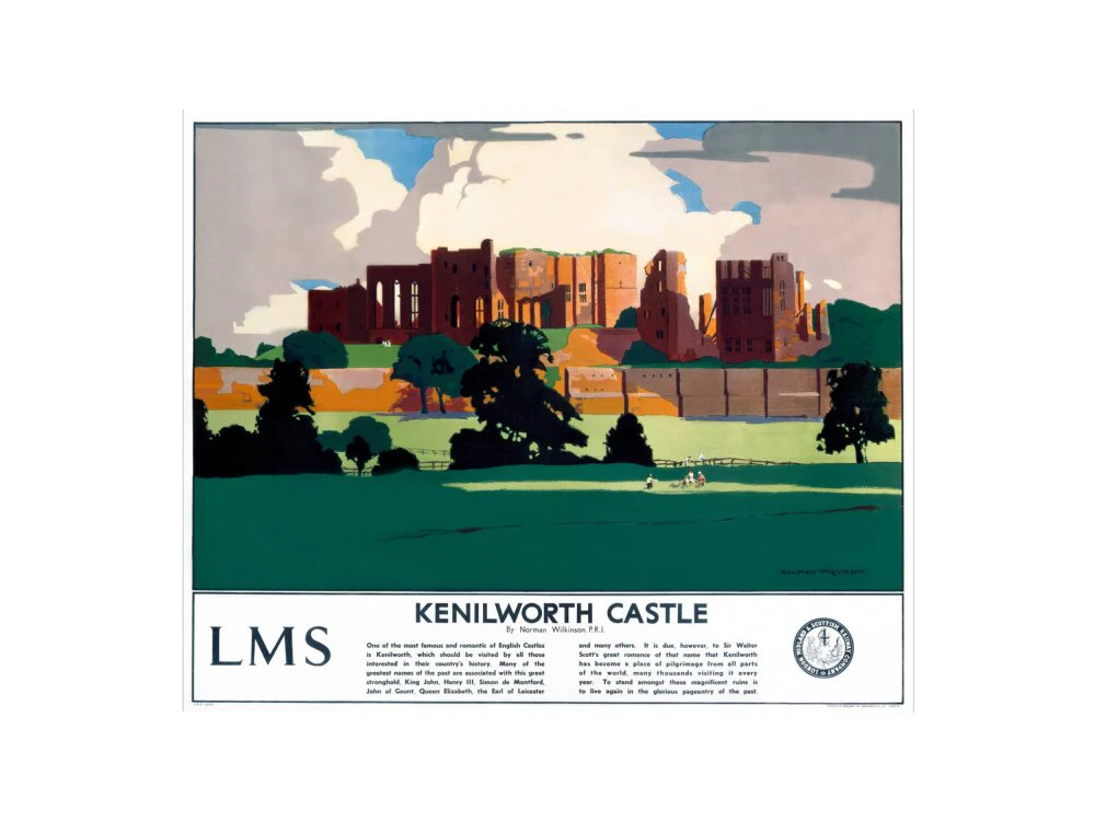 'Kenilworth Castle', LMS poster, 1929. - Image 55