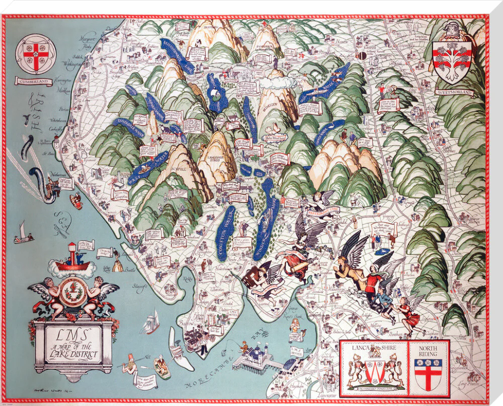 'A Map of the Lake District', LMS poster, 1923-1947. - Image 34