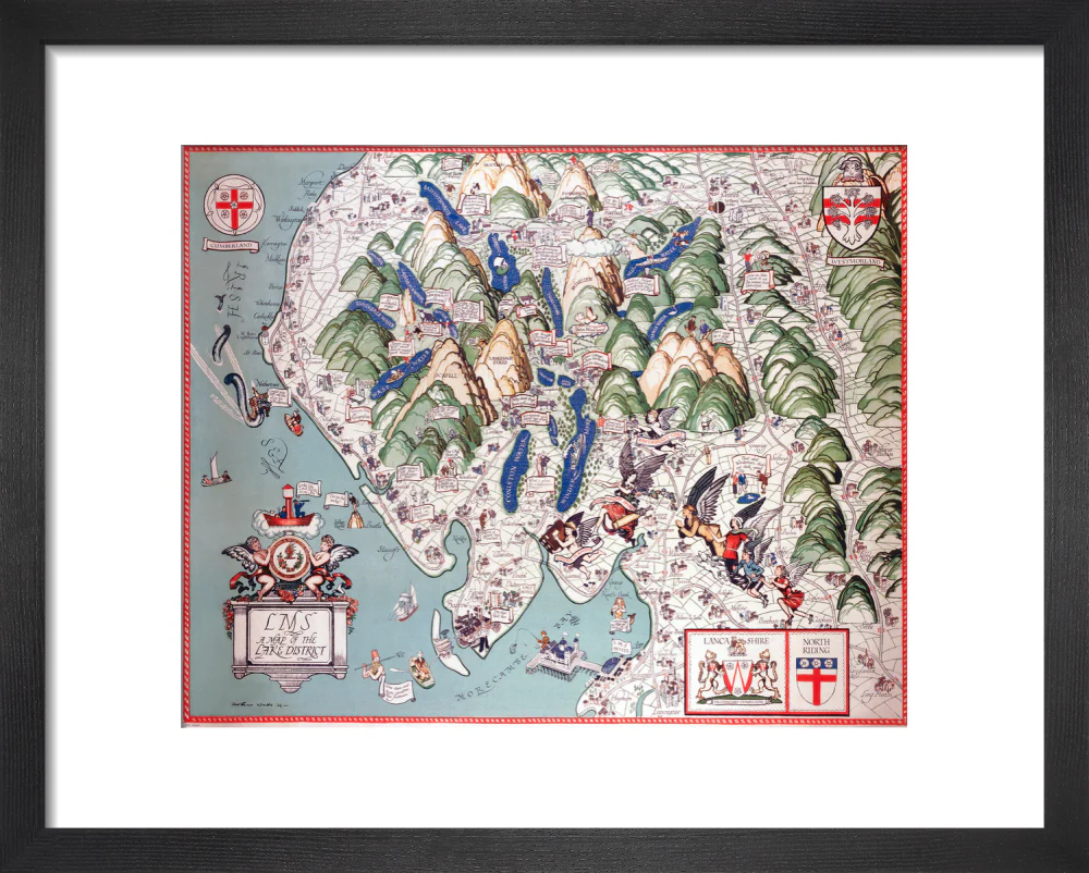 'A Map of the Lake District', LMS poster, 1923-1947. - Image 36