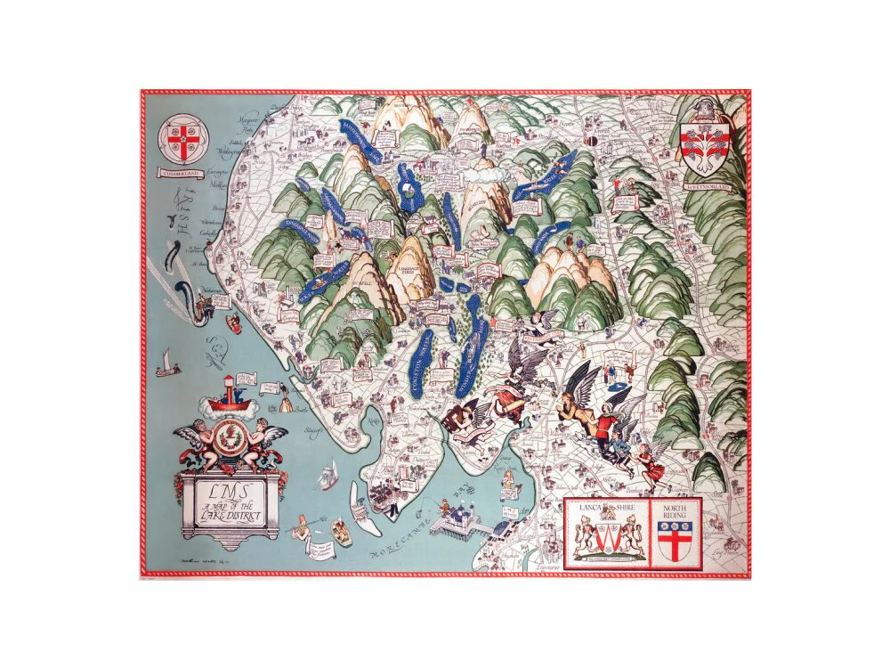 'A Map of the Lake District', LMS poster, 1923-1947. - Image 40