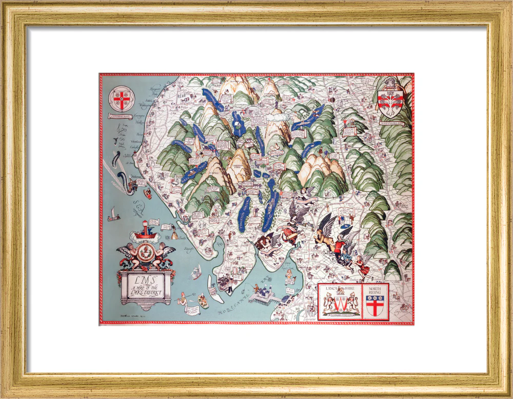 'A Map of the Lake District', LMS poster, 1923-1947. - Image 43