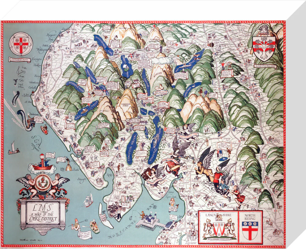 'A Map of the Lake District', LMS poster, 1923-1947. - Image 64