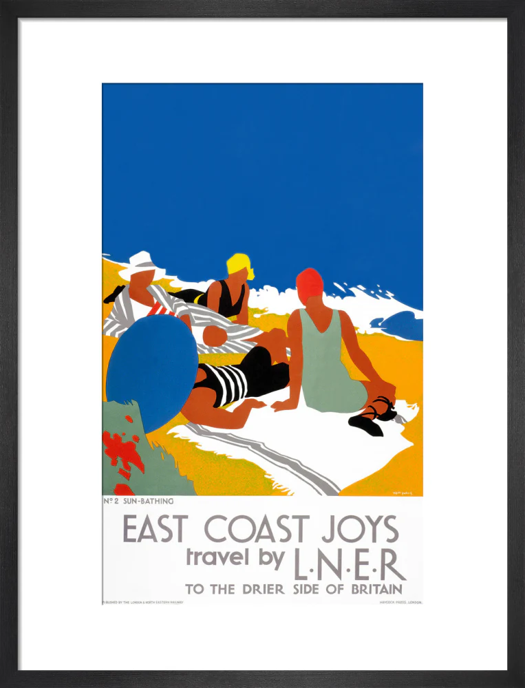 'East Coast Joys No 2 - Sun-bathing', LNER poster, 1931. - Image 46