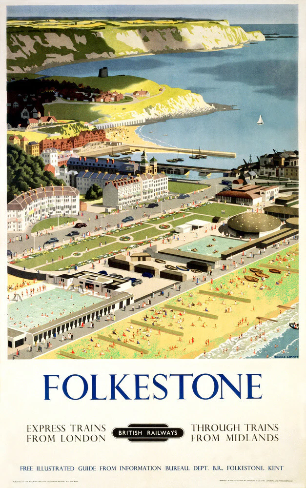 BR(SR) poster. Folkestone by Ronald Lampitt
