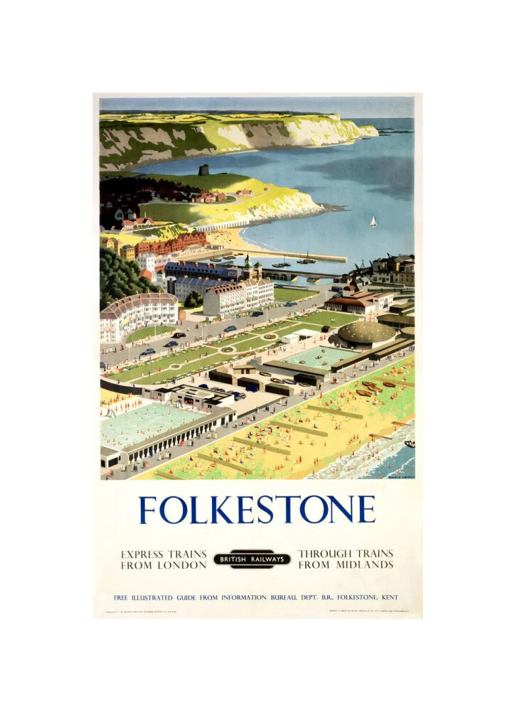 BR(SR) poster. Folkestone by Ronald Lampitt - Image 60