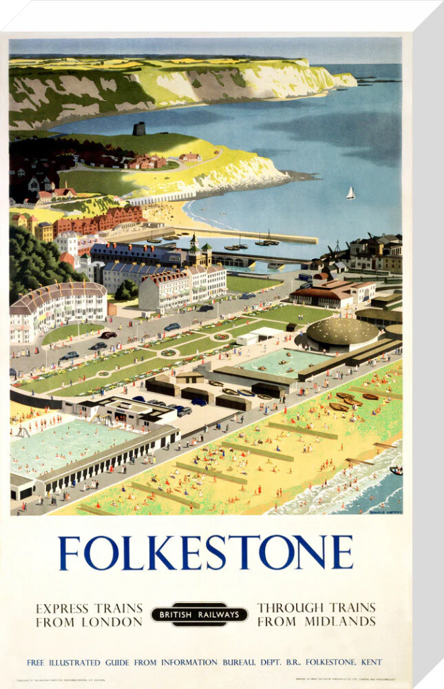 BR(SR) poster. Folkestone by Ronald Lampitt - Image 65