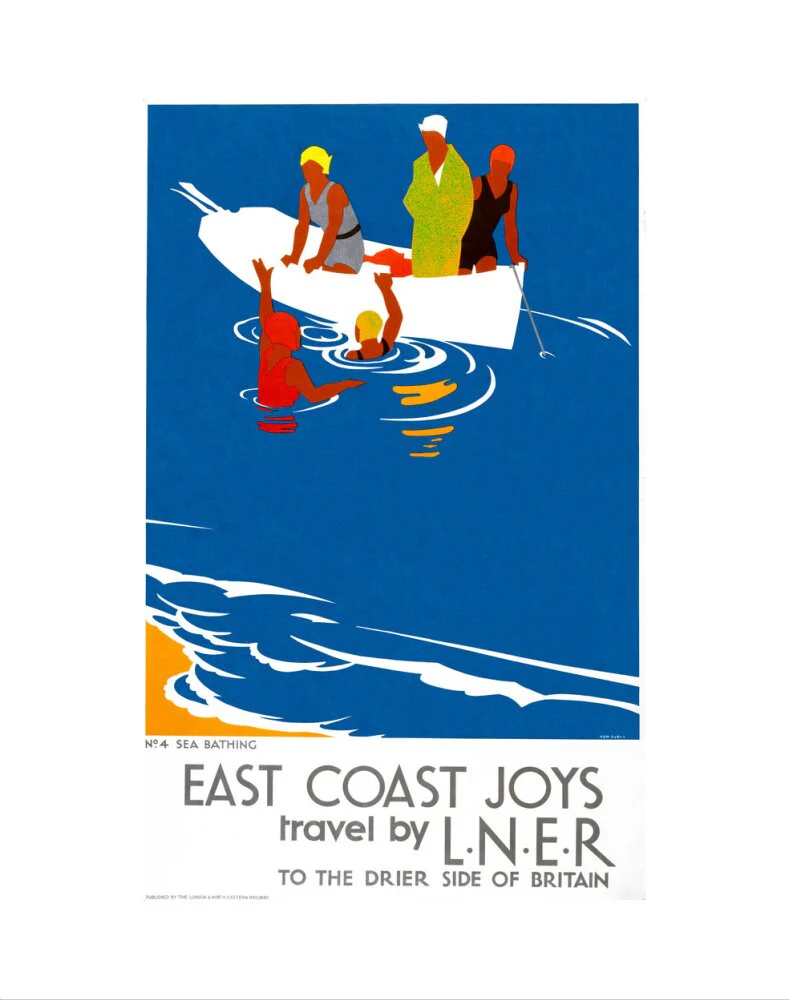 'East Coast Joys No 4 - Sea Bathing', LNER poster, 1931. - Image 2