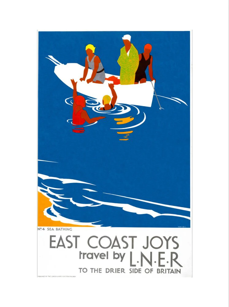 'East Coast Joys No 4 - Sea Bathing', LNER poster, 1931. - Image 22