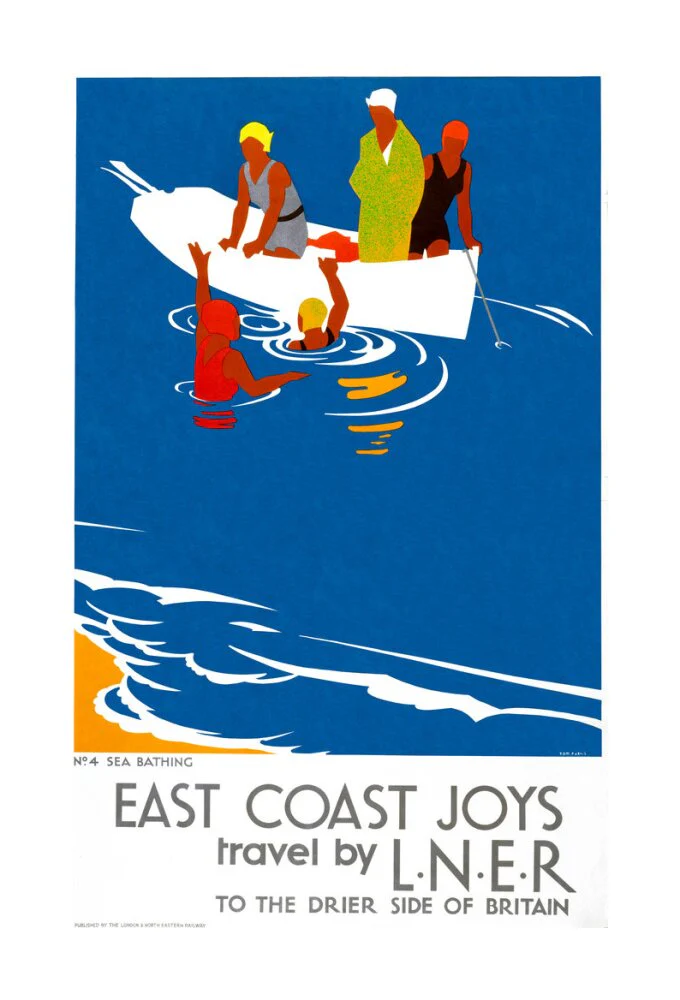 'East Coast Joys No 4 - Sea Bathing', LNER poster, 1931. - Image 62