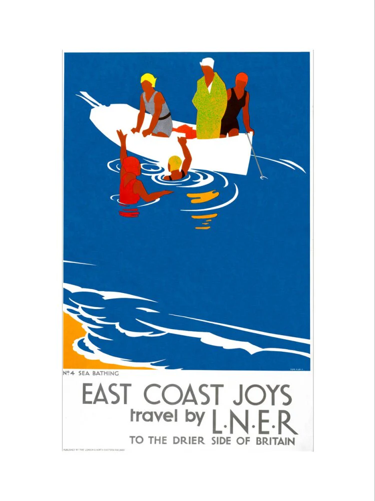 'East Coast Joys No 4 - Sea Bathing', LNER poster, 1931. - Image 7