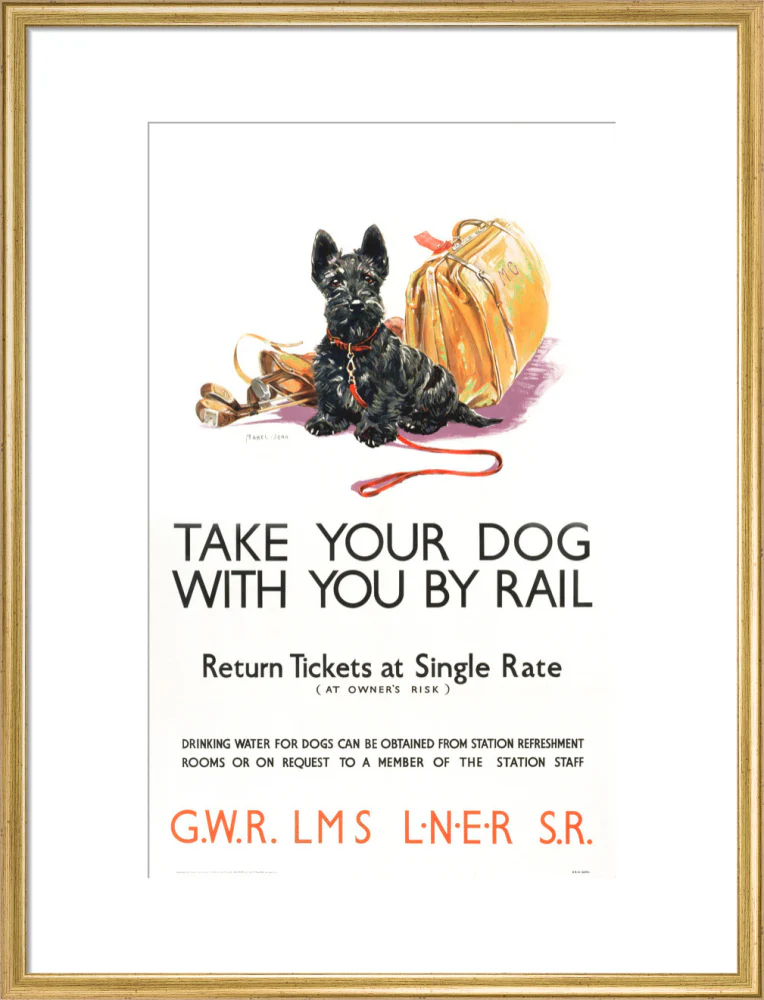 'Take Your Dog', GWR/LMS/LNER/SR poster, c 1935. - Image 20