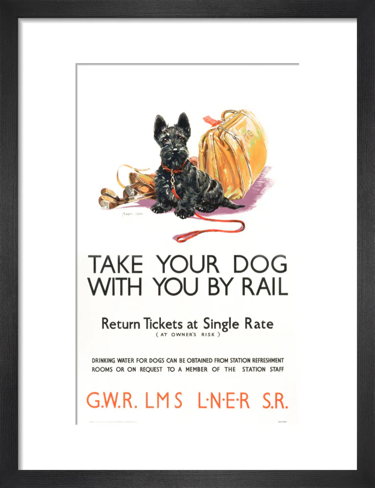 'Take Your Dog', GWR/LMS/LNER/SR poster, c 1935. - Image 41