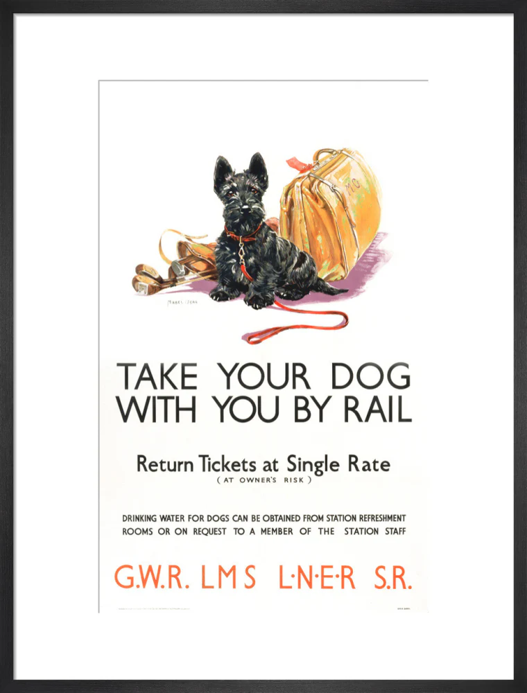 'Take Your Dog', GWR/LMS/LNER/SR poster, c 1935. - Image 51