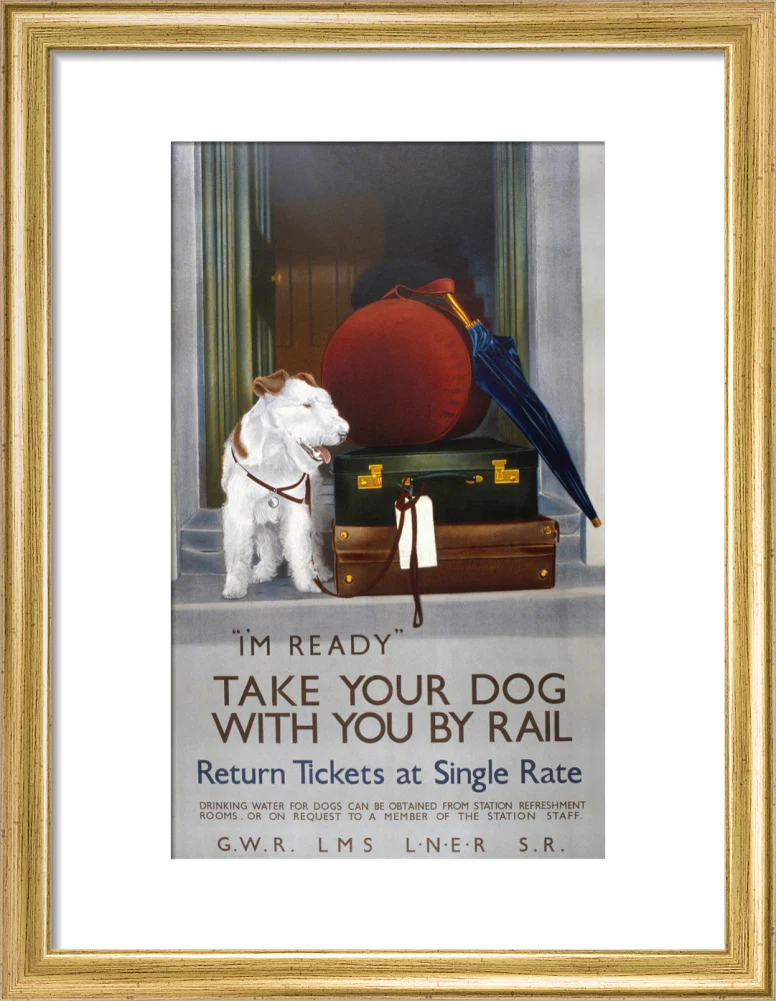 'Take your Dog with you by Rail', GWR/LMS/LNER/SR poster, 1923-1947. - Image 10