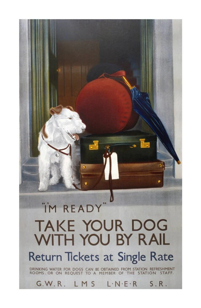 'Take your Dog with you by Rail', GWR/LMS/LNER/SR poster, 1923-1947. - Image 30
