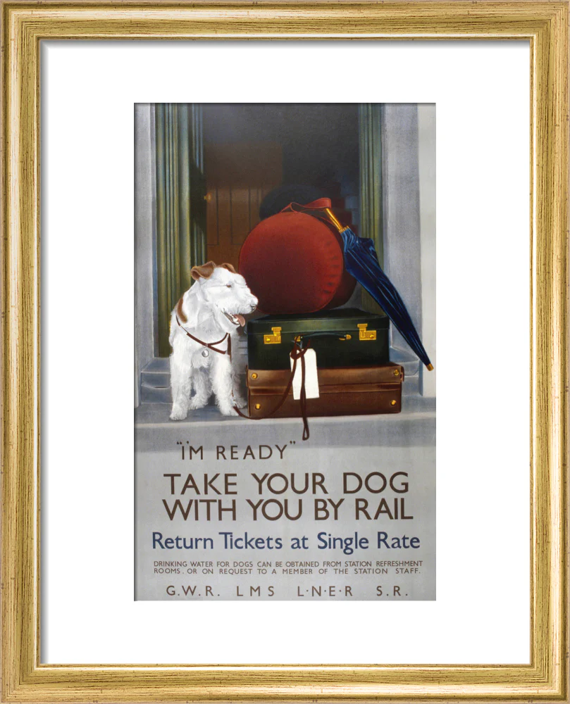 'Take your Dog with you by Rail', GWR/LMS/LNER/SR poster, 1923-1947. - Image 38