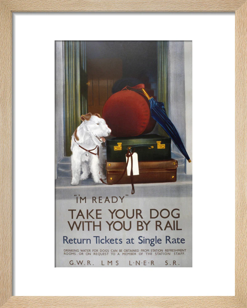 'Take your Dog with you by Rail', GWR/LMS/LNER/SR poster, 1923-1947. - Image 39