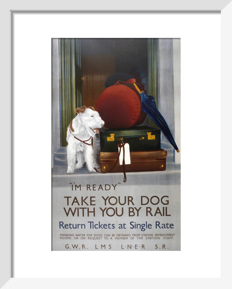 'Take your Dog with you by Rail', GWR/LMS/LNER/SR poster, 1923-1947. - Image 4