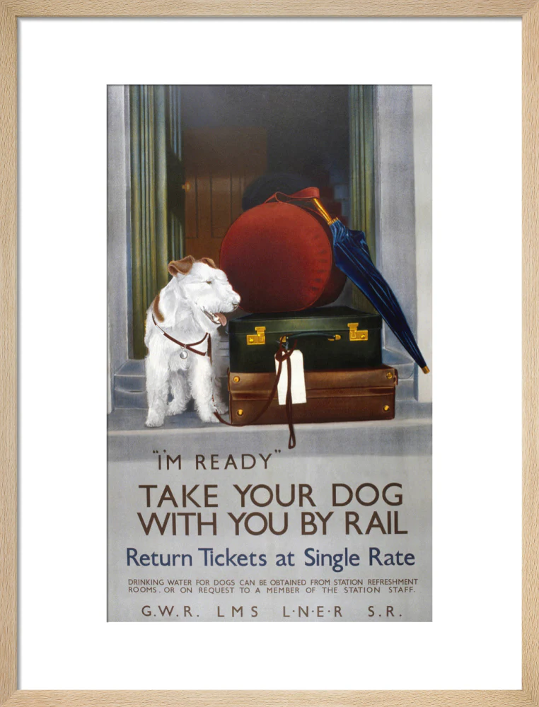 'Take your Dog with you by Rail', GWR/LMS/LNER/SR poster, 1923-1947. - Image 49