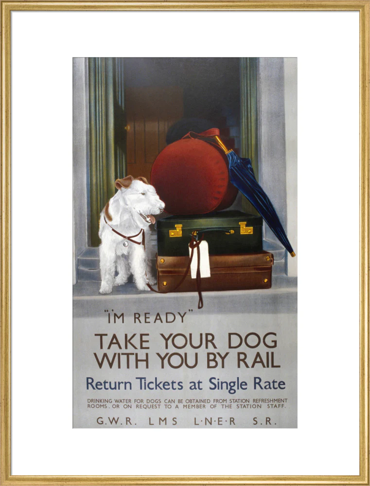 'Take your Dog with you by Rail', GWR/LMS/LNER/SR poster, 1923-1947. - Image 58