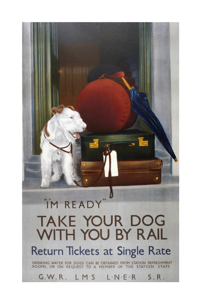 'Take your Dog with you by Rail', GWR/LMS/LNER/SR poster, 1923-1947. - Image 62