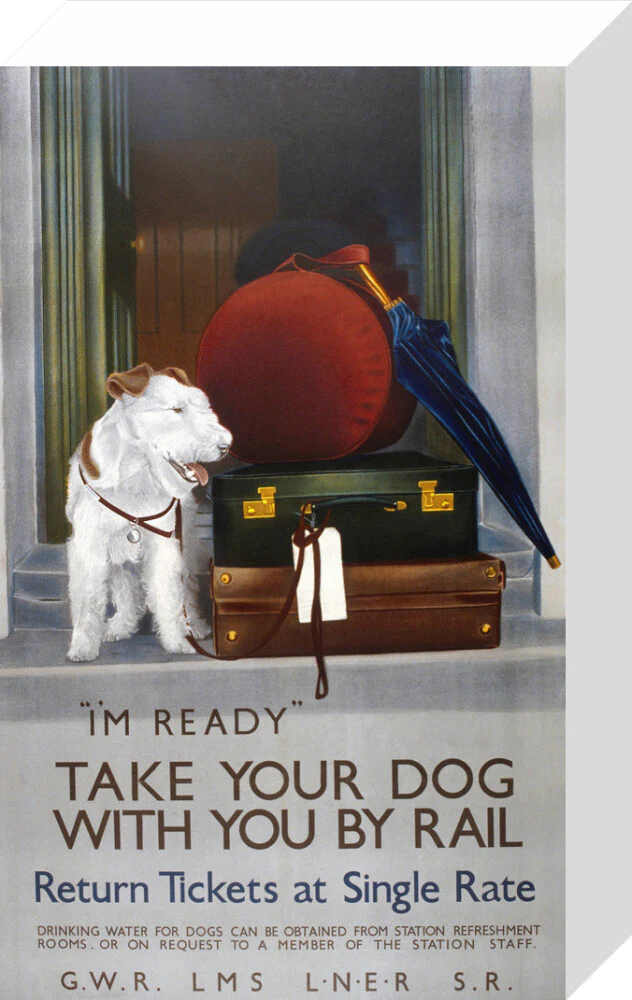 'Take your Dog with you by Rail', GWR/LMS/LNER/SR poster, 1923-1947. - Image 64