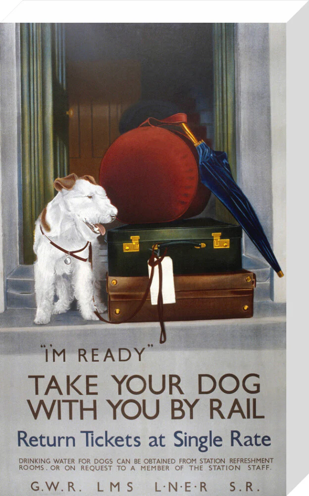 'Take your Dog with you by Rail', GWR/LMS/LNER/SR poster, 1923-1947. - Image 65