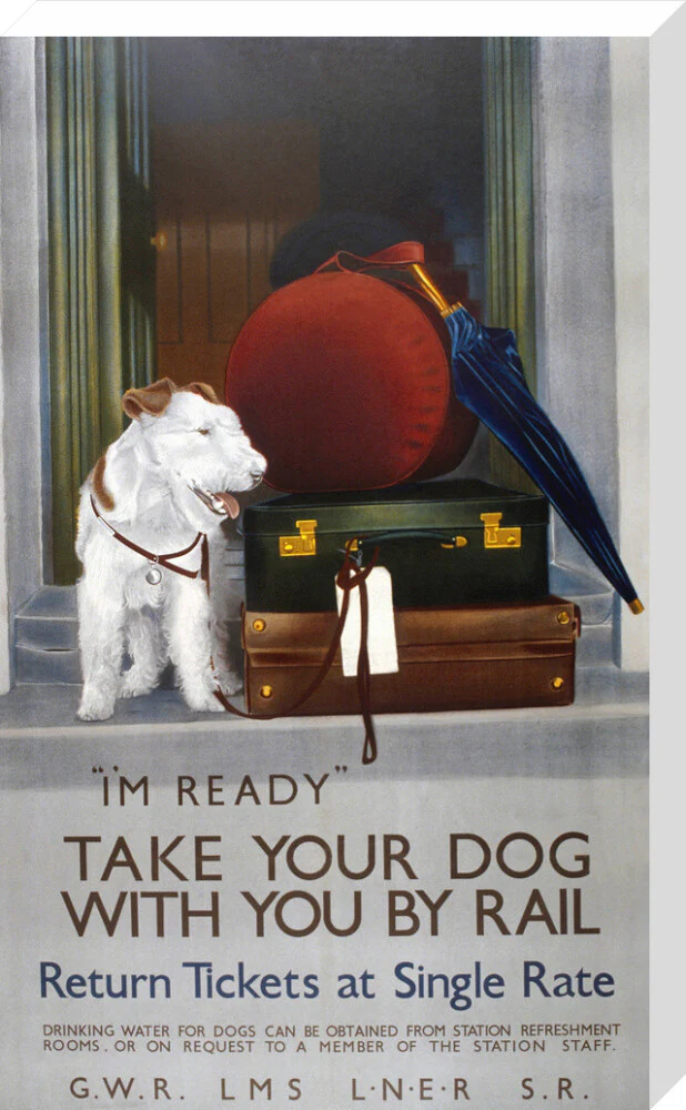 'Take your Dog with you by Rail', GWR/LMS/LNER/SR poster, 1923-1947. - Image 66