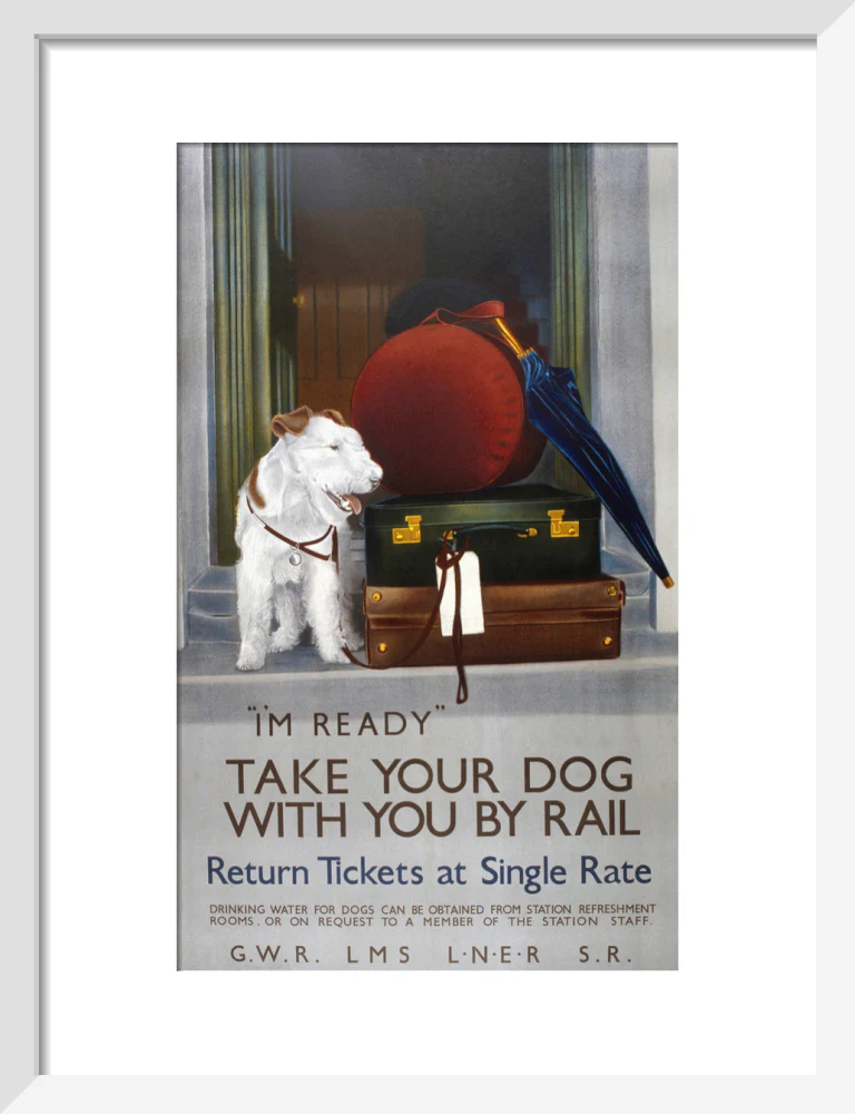 'Take your Dog with you by Rail', GWR/LMS/LNER/SR poster, 1923-1947. - Image 9
