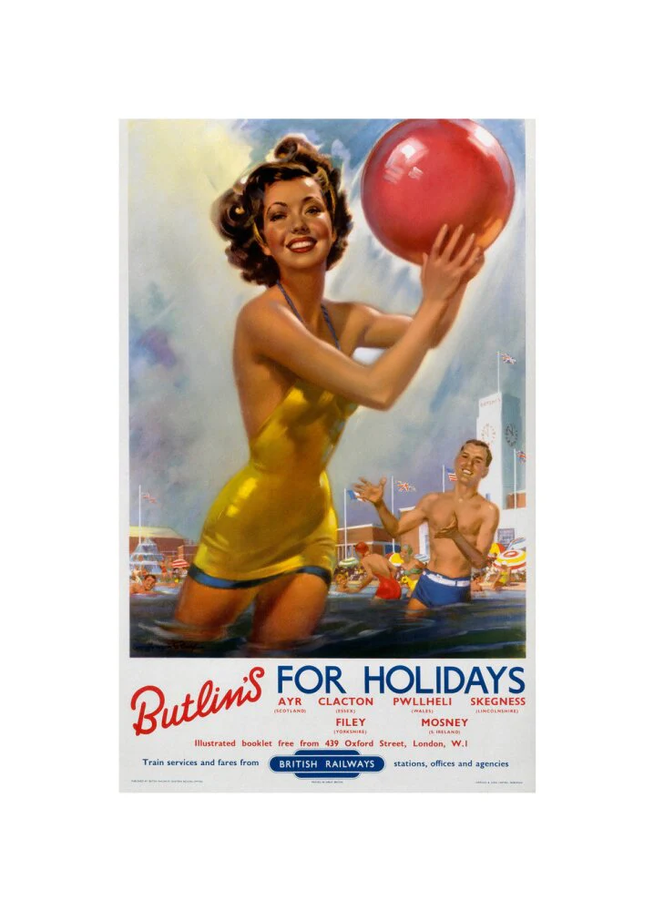 Butlin's for Holidays', BR poster, c 1960. - Image 27