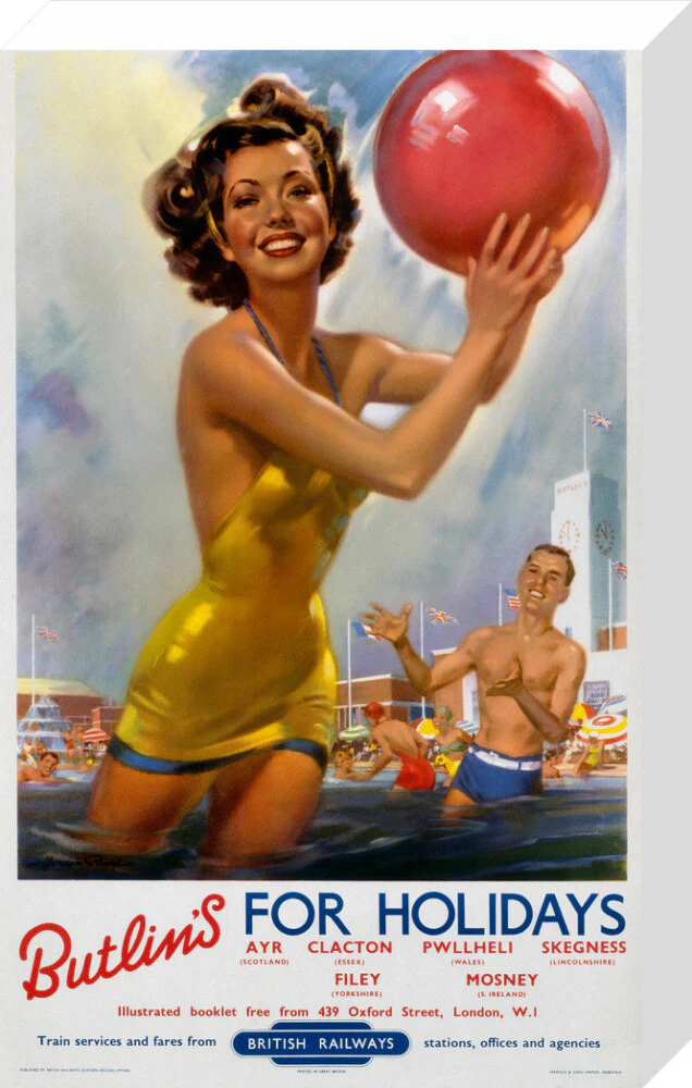 Butlin's for Holidays', BR poster, c 1960. - Image 32