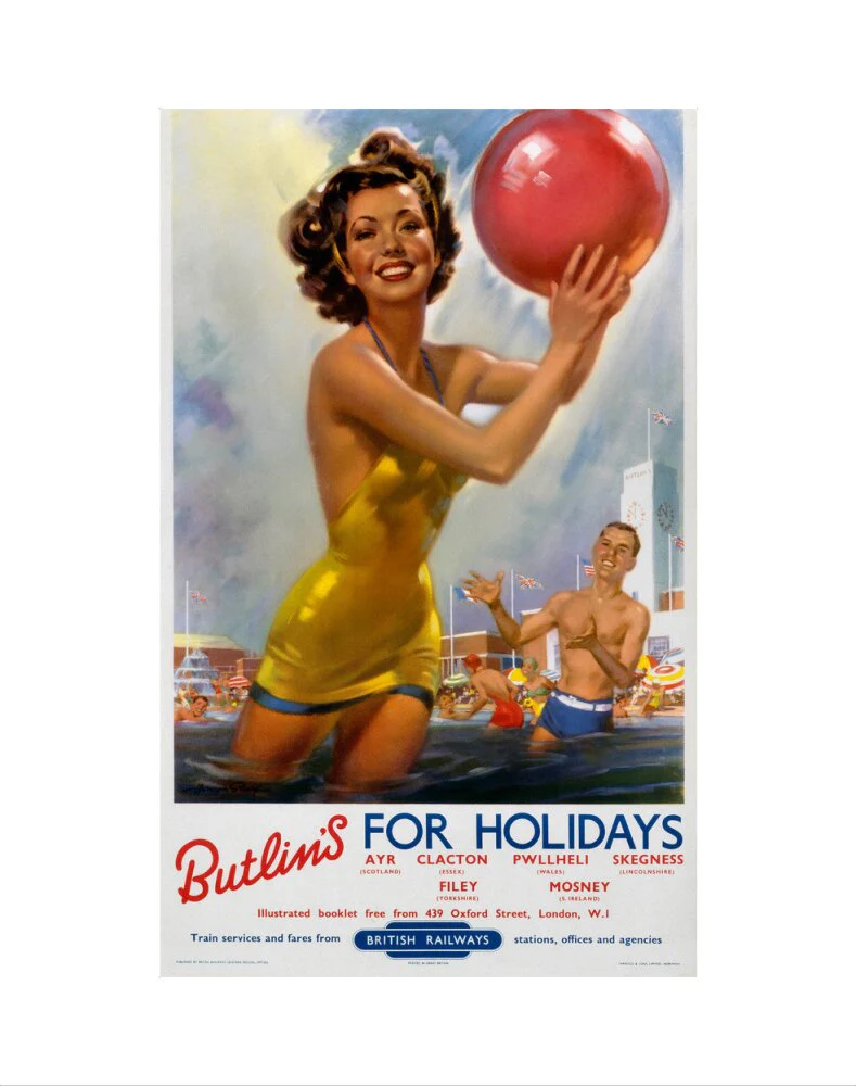 Butlin's for Holidays', BR poster, c 1960. - Image 35