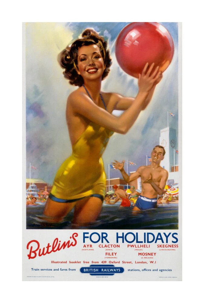 Butlin's for Holidays', BR poster, c 1960. - Image 62