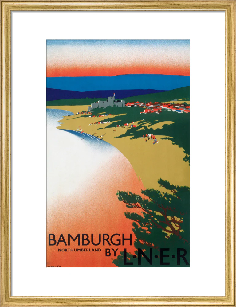 'Bamburgh by LNER', LNER poster, 1936. - Image 48