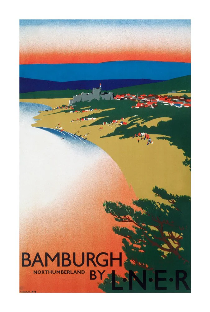 'Bamburgh by LNER', LNER poster, 1936. - Image 63