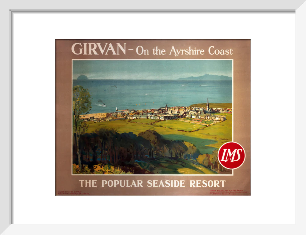 'Girvan, the popular seaside resort', LMS poster, c 1950s. - Image 42