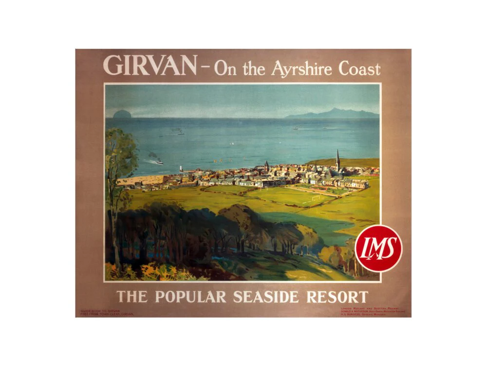 'Girvan, the popular seaside resort', LMS poster, c 1950s. - Image 45