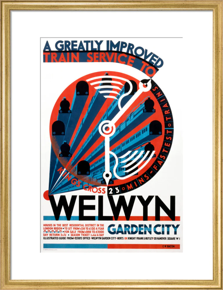 'Welwyn Garden City', railway poster, c 1930s. - Image 15