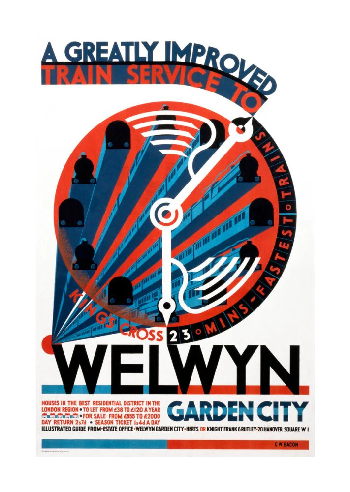 'Welwyn Garden City', railway poster, c 1930s. - Image 29
