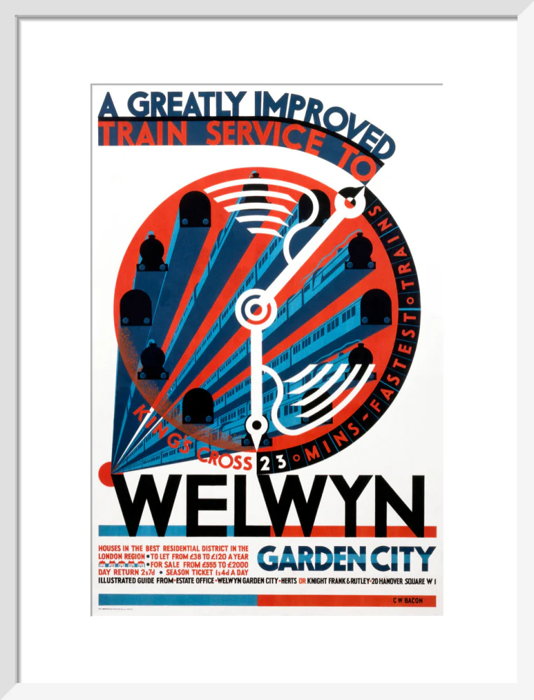 'Welwyn Garden City', railway poster, c 1930s. - Image 61