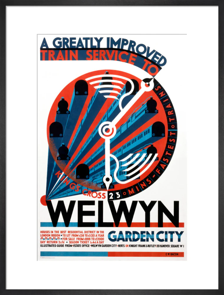 'Welwyn Garden City', railway poster, c 1930s. - Image 65